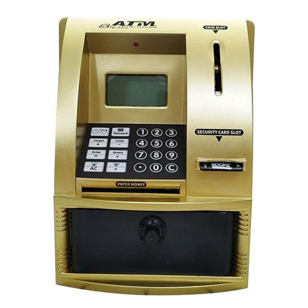 キッズ ATM 貯金箱 知育玩具 対象年齢 3 4 5 6 7 8 歳 子供 ゴールド|エムーエムショップ
