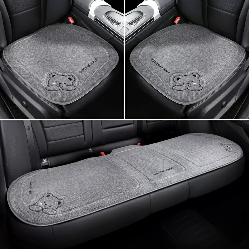 カーシートクッション単品クッション3点セット車内リネンリアシートクッションカーシート4シーズンシートクッションカーアクセサリー|エムーエムショップ