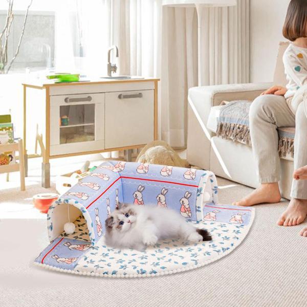 2インチ1 猫臥榻 プレイトンネル インタラクティブ手あそび 小毛の荒物 安全性のある感 猫のプレイグランド  XL 猫水平坑住みか  猫の臥榻冬