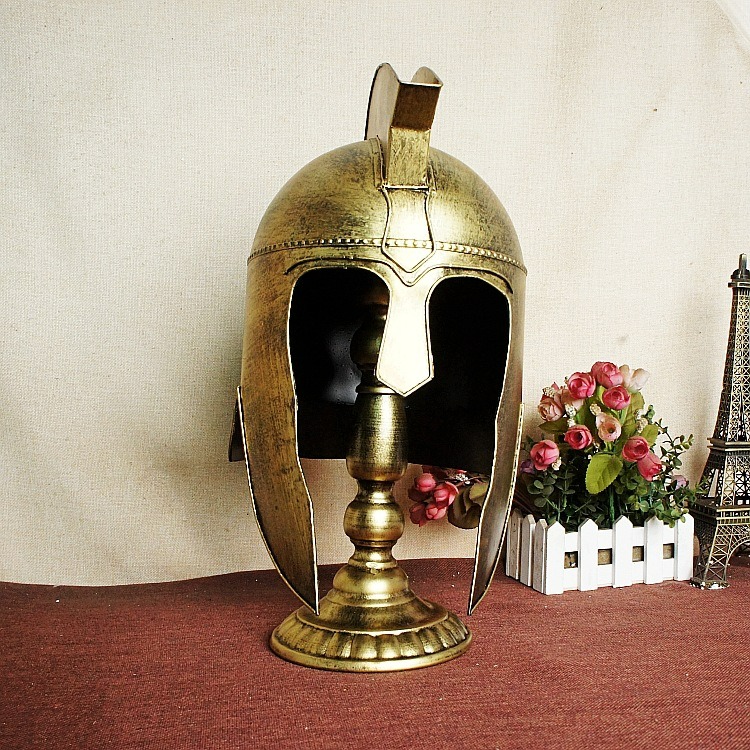 鉄兜 オブジェ ディスプレイ 装飾品 ローマ兵 防具 鉄板 ゴールド 中世 レトロ 小道具 防具 ファンタジー 戦士 かっこいい ヨーロッパ 27,101円