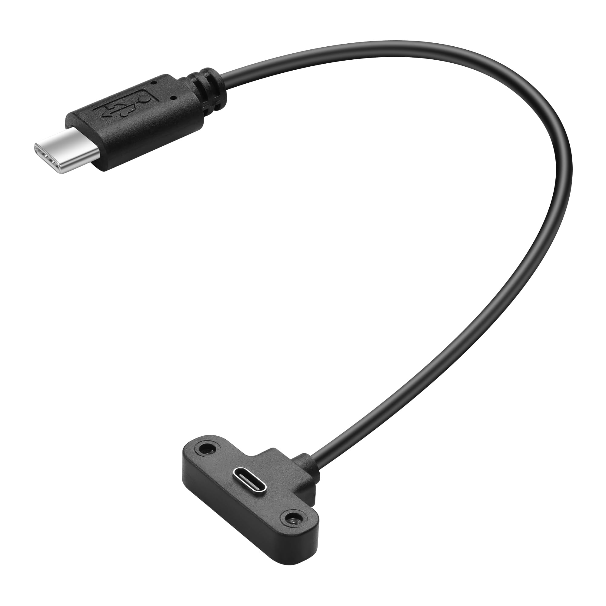 USB 2.0 Tyep Cパネルマウントアダプターケーブル 90度角度USB Cオス-メス延長ケーブル USB 2.0 Type Cケーブル パネルマウントネジ付き ノートパソコン、タブレット、携帯電話用 1フィート/30cm 7,843円