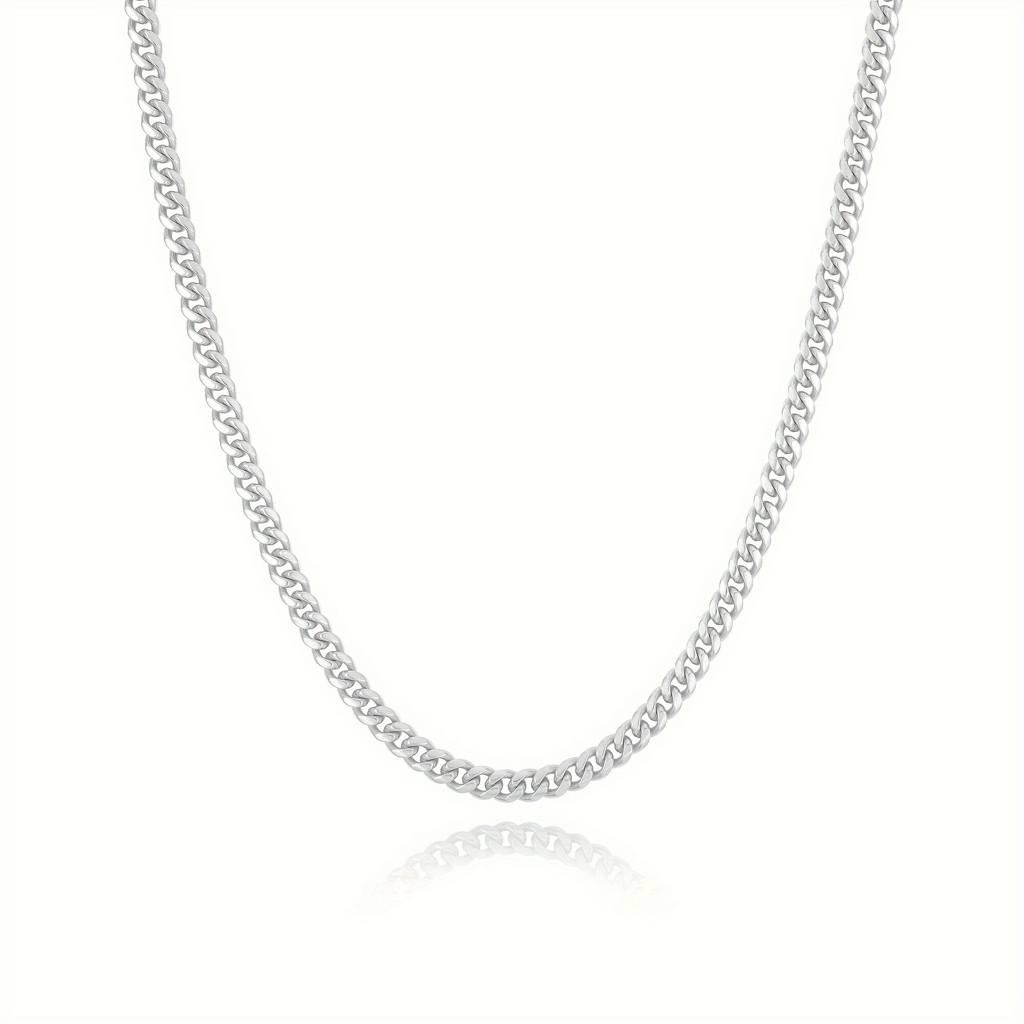 1pc 925 シルバーチェーンネックレス メンズ レディース