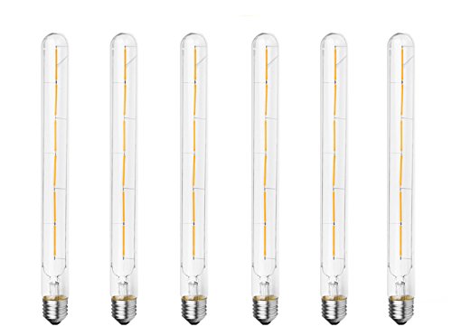 6個入LED フィラメント管型電球 T30 6W 600LM E26口金 2700K暖色ウォームホワイト 110-120V AC 60W白熱ランプのお替り 60W白熱ランプ相当 (6W)