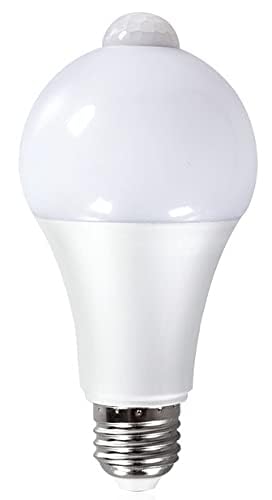 LED 人感センサー 電球 12W 昼白色 E26 100W形相当 1000LM 自動点灯 消灯 広配光タイプ 人感センサー付き 赤外線センサーライト 玄関 階段 廊下 洗面所 室内 1個入れ (6000K-昼白色)