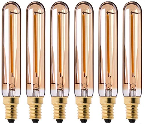 6個入 T20 1W LED フィラメント電球 E12口金 2700K暖色ウォームホワイト 110-120V 白熱電球10W形相当 全配光タイプ (6個入)