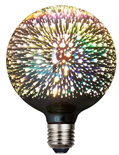 G125 3W（30W形相当）LED 装飾電球 3D 花火型 E26口金 綺麗電球 カラフル レトロエジソン レトロ風・全方向タイプ 調光器非対応 (G125)