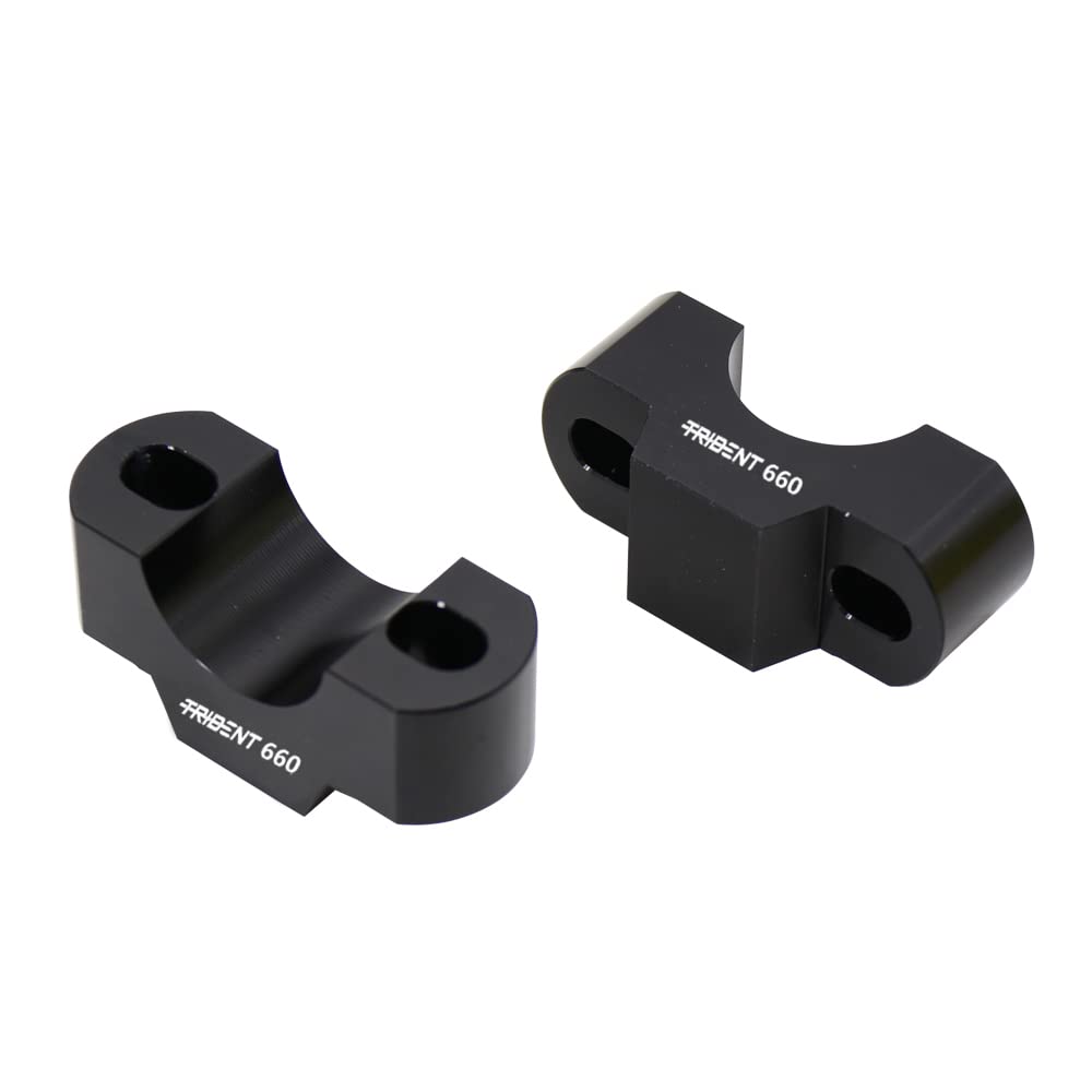 CNC28mmハンドルバーライザークランプハイトアップアダプターforTrident 660 2021-UP（ブラック）