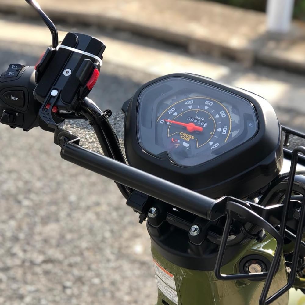 クロスカブ110 CC110スマホホルダー バイク用GPSナビホルダー、携帯電話ホルダー マルチパーパスバー クロスカブ110 ブラック
