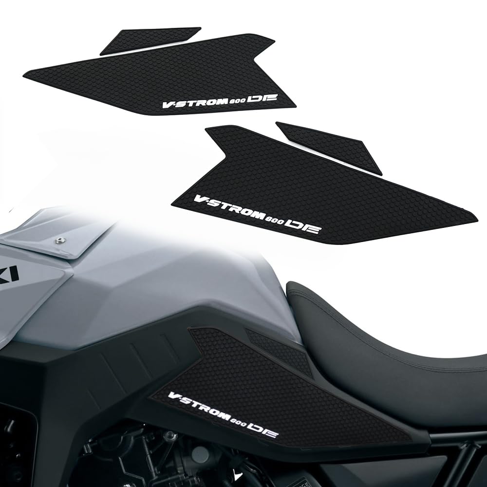 For スズキ VSTROM Vストローム800DE VストロームDL800DE Vストローム 800DE DL800DE 2023 オートバイのタンクパッド抗スリップタンクパッド保護ステッカーサイドタンクパッドトラクションパッド V-STROM 800DE専用 (4点セット)