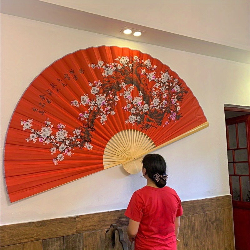 楽天市場】B級品 巨大中華掛け扇子（真赤梅） 【送料無料