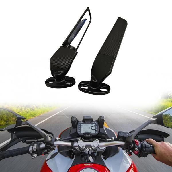 オートバイのバックミラー回転ウイングレットレーシングスタイル R3 R15 V3 美的デザイン優れたパフォーマンス大型ガラスレンズ｜エムーエムショップ