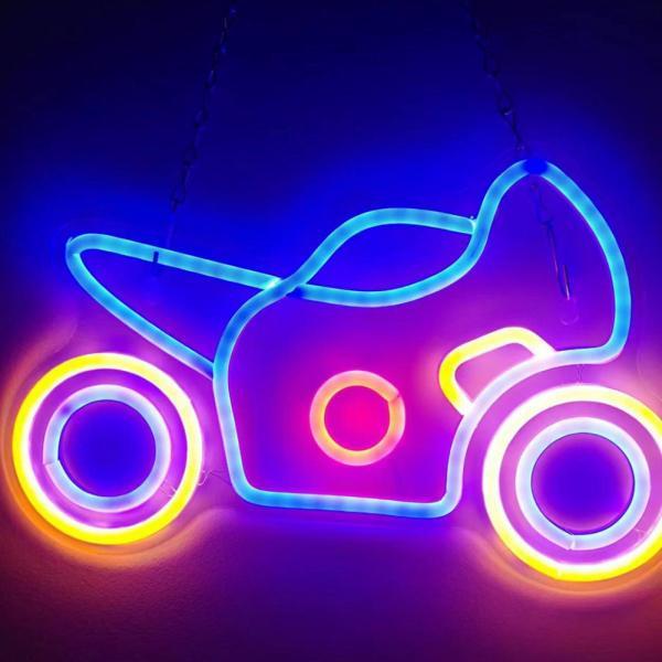 オートバイの形のネオンサイン LED 簡単なインストールアートナイトライト LED サインキャンプガレージジムサイトパーティー用