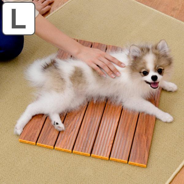 クールアルミすのこ 木調 L 52cm×40cm 折りたたみ ペット用 ( ひんやりマット クールマット ひんやり シート )|エムーエムショップ