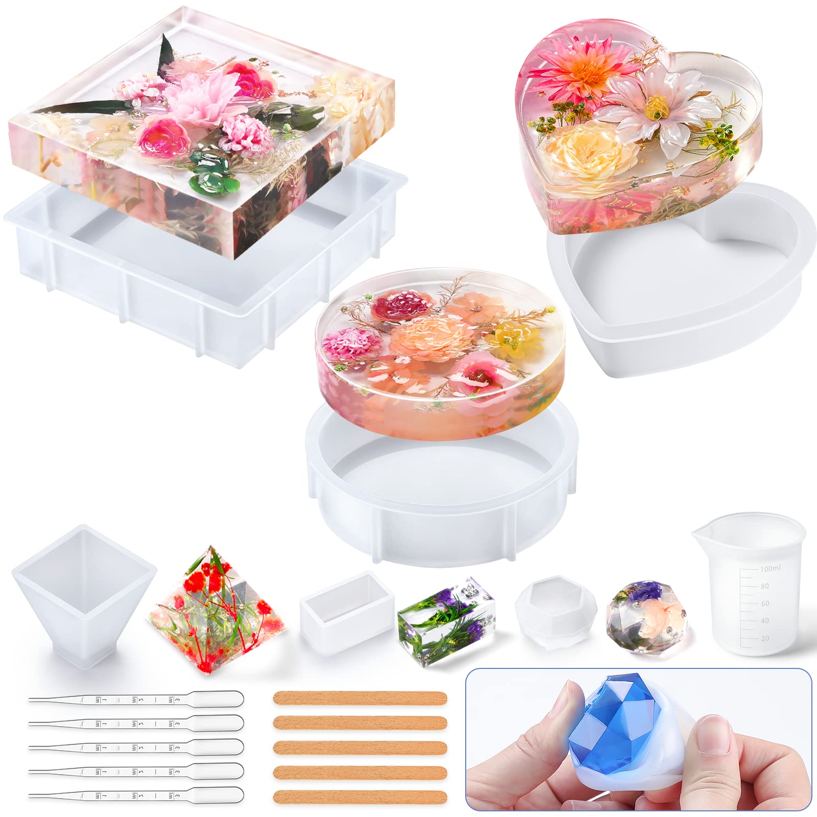 レジンモールド ケイ素樹脂一揃いの道具 PONDON エポキシ脂用シリコンモールド 大型レジンモールド