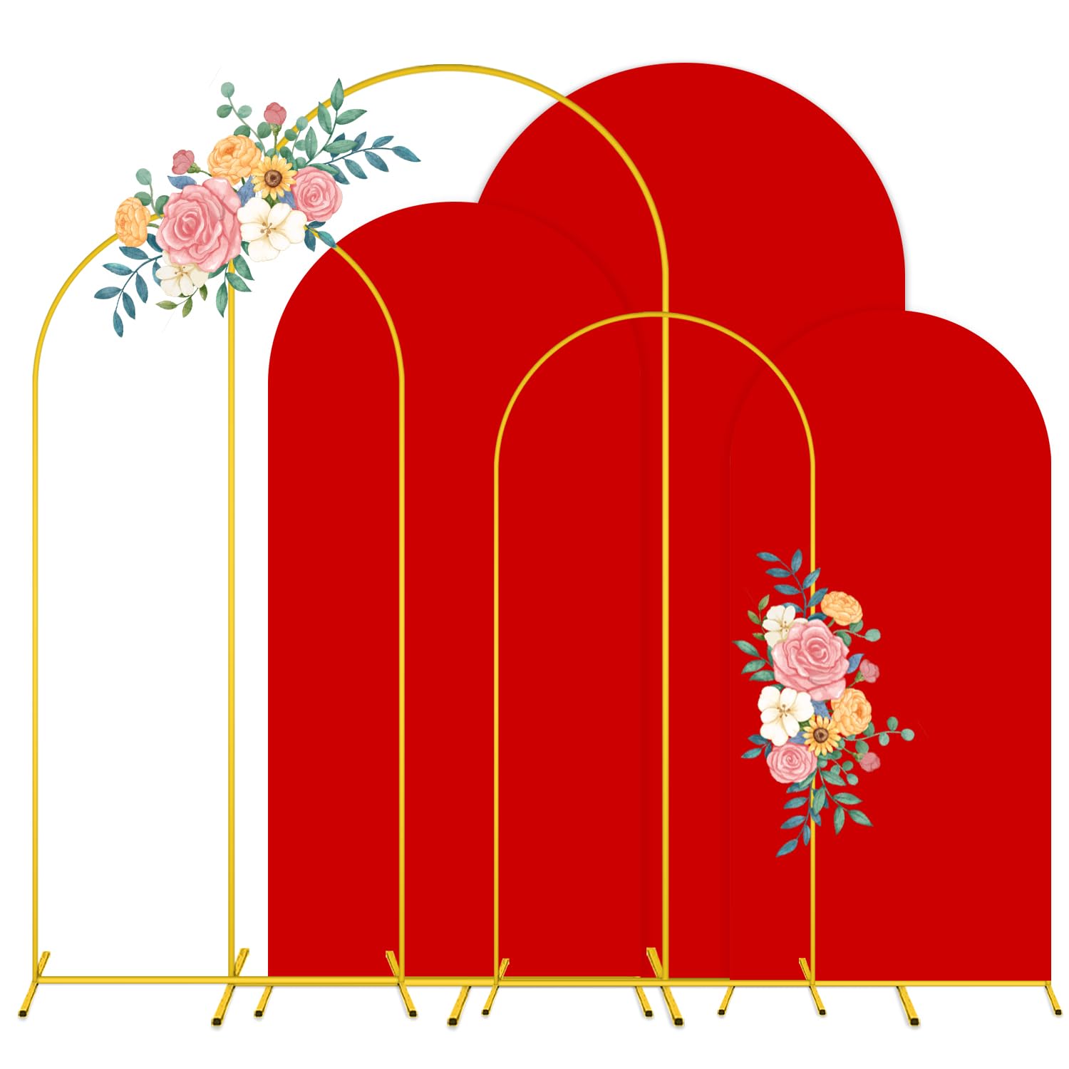 ウェディングアーチスタンドセット 6フート 5フート 4フート メタルアーチスタンド 覆いかぶせる付き添い人 ウェディングアーチフレーム 3個仕掛ける 華燭の典 生まれ落ちる日寄りあい ベビーシアー 赤いこと