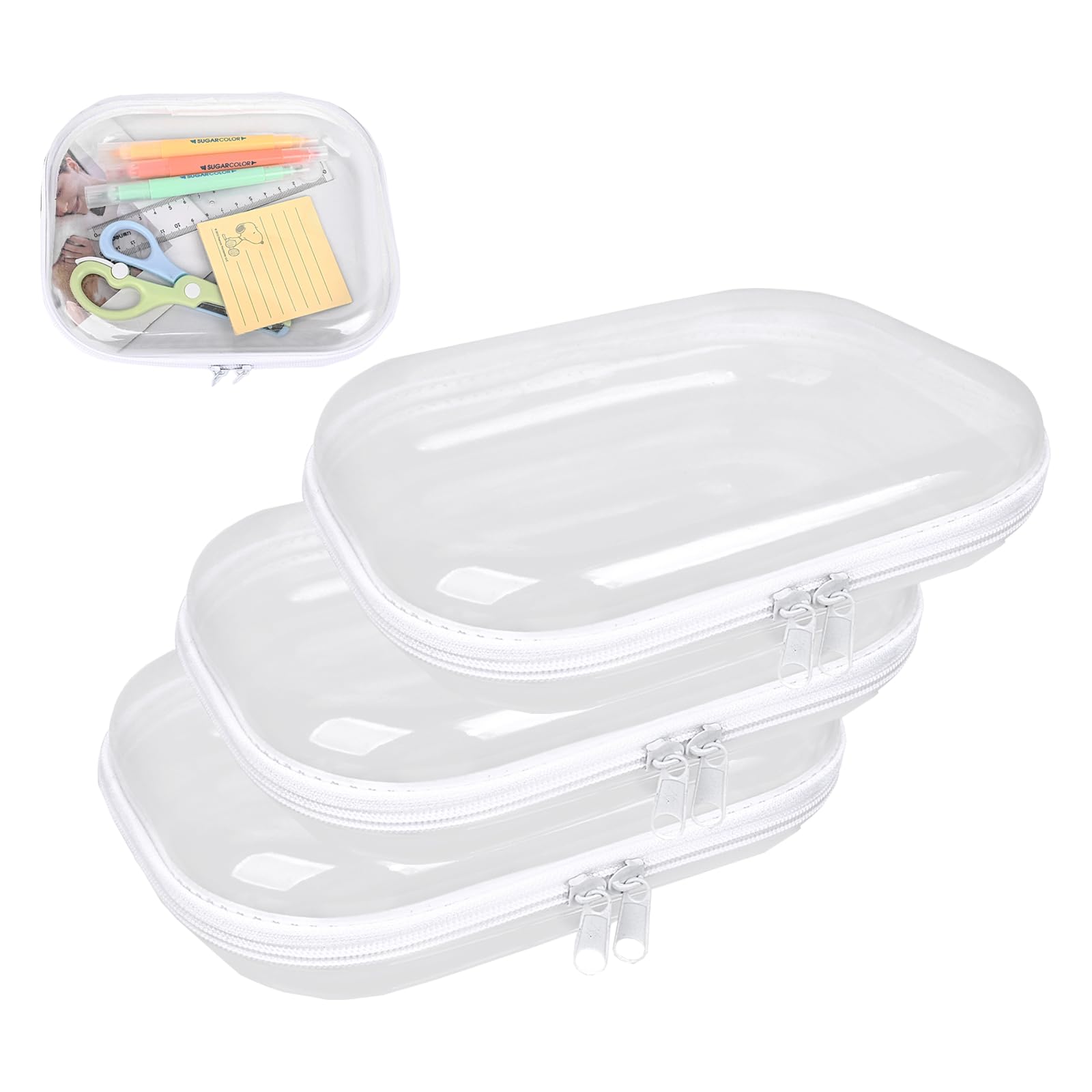 楽天市場】ハードクリアジッパーケース、透明ハードシェルジッパー