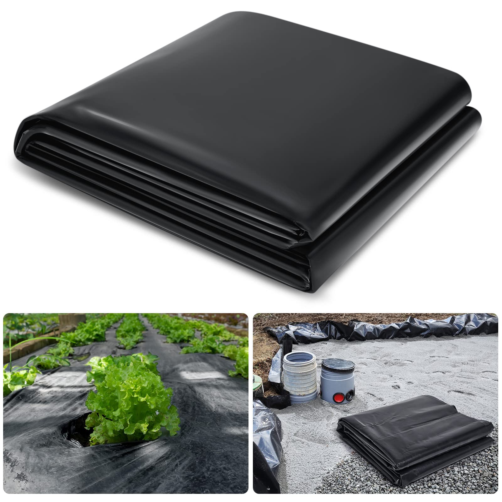 5 x 100フート ブラックプラスチックシート 6圧砕機 ポリエチレン 蒸気船関所 可塑性物質居敷き 雨合羽プラスチックタープ 高耐久 朦々たる覆いかぶせる写真フィルム 草木 栽培所 庭 植木室 農作