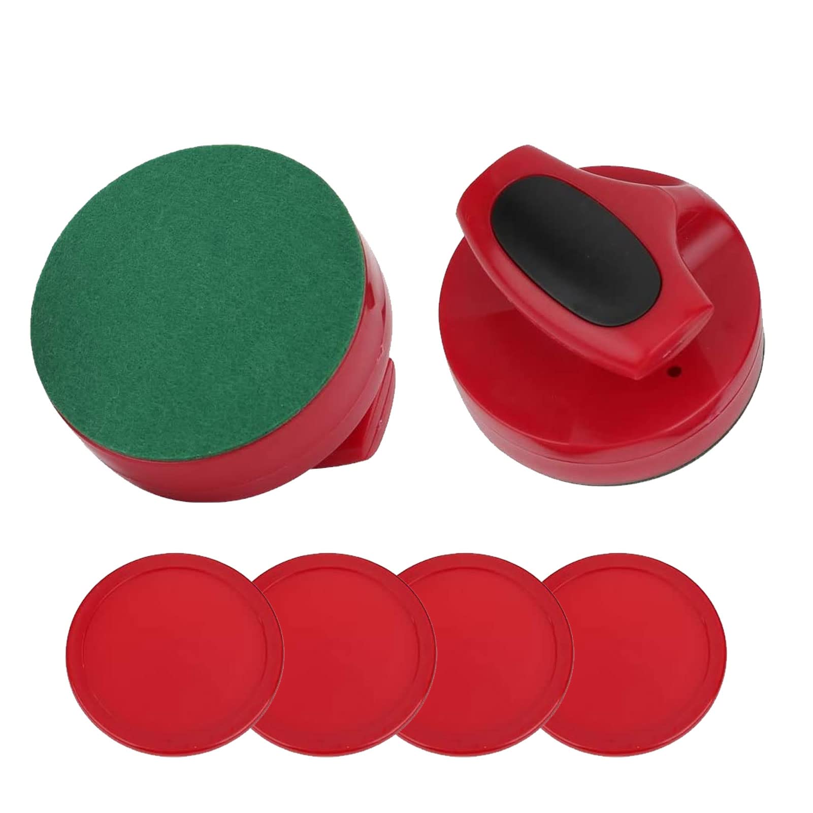 レッドエアホッケーパック ホッケーゲームテーブル 94mm スライダープッシャーセット 4パックアクセサリー Lサイズ