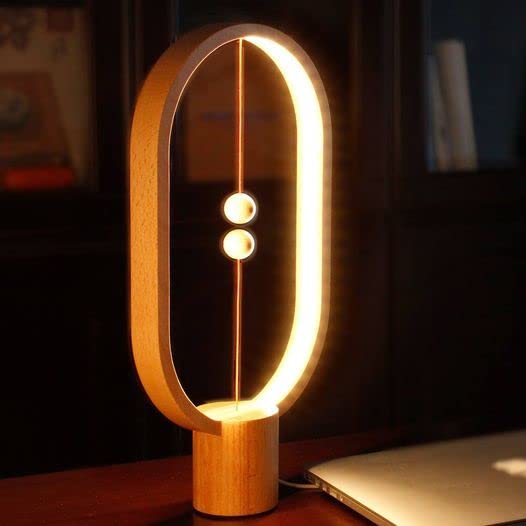 バランスランプ クリエイティブ スマートバランス 磁気スイッチ LEDテーブルランプ USB電源 LEDテーブルランプ デスクランプ 自宅 オフィス (ブラック)
