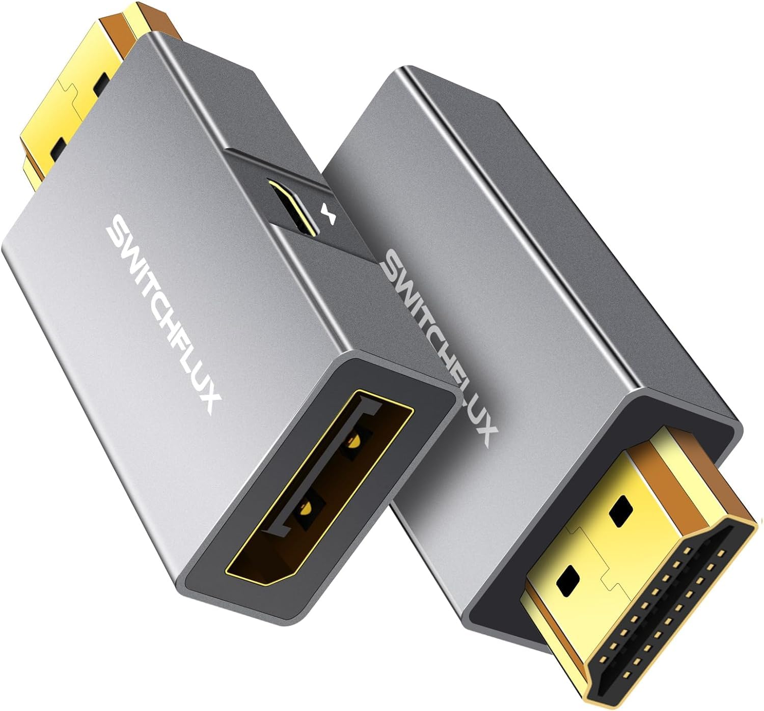 ディスプレイポートアダプター [2個パック] 4k@60Hz HDMI - Displayportコンバーター アルミニウム HDMI オス - DPメスアダプター PC、グラフィックスカード、ノートパソコンなどに対応 1.97インチ グレー｜エムーエムショップ