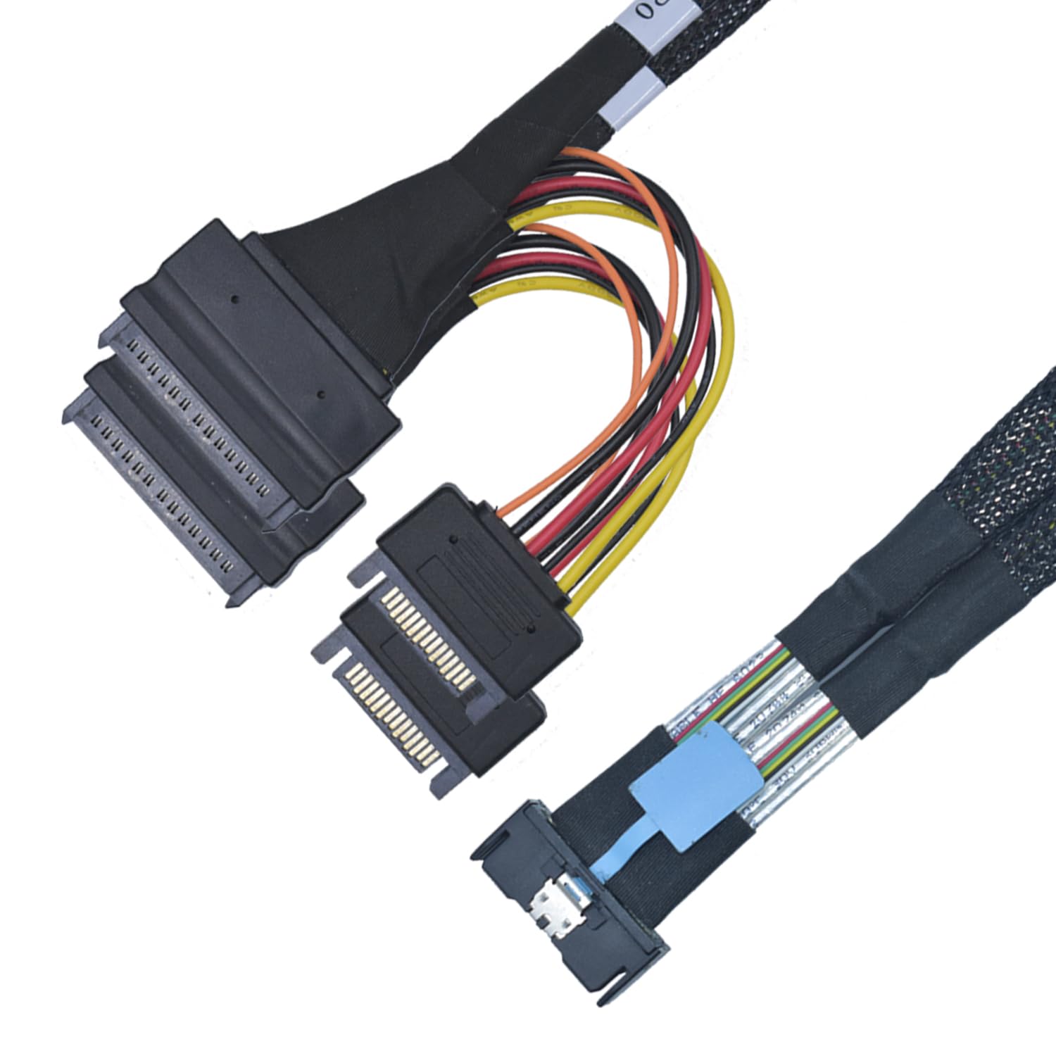5.0 MCIO x8 - 2 x SFF-8639有線テレビ U.2 NVMe SSD用 15いの一番ワット数、2.1フート(65糎)