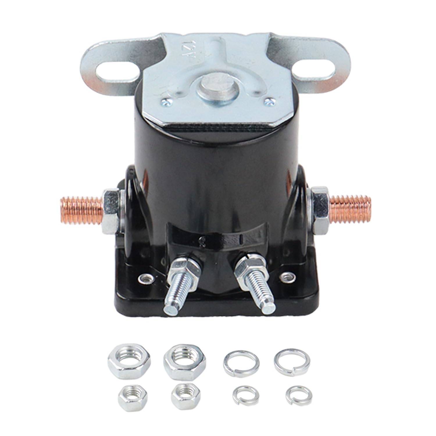 ホットロッドスターターリレー ソレノイド 12V 4ターミナル 高耐久 SW3 1956年以降のフォードトラックスターターに対応 B-6A-11450A C6AF C7AF C3912 C9AF D2AF11450AA 50-430 (ブラック)