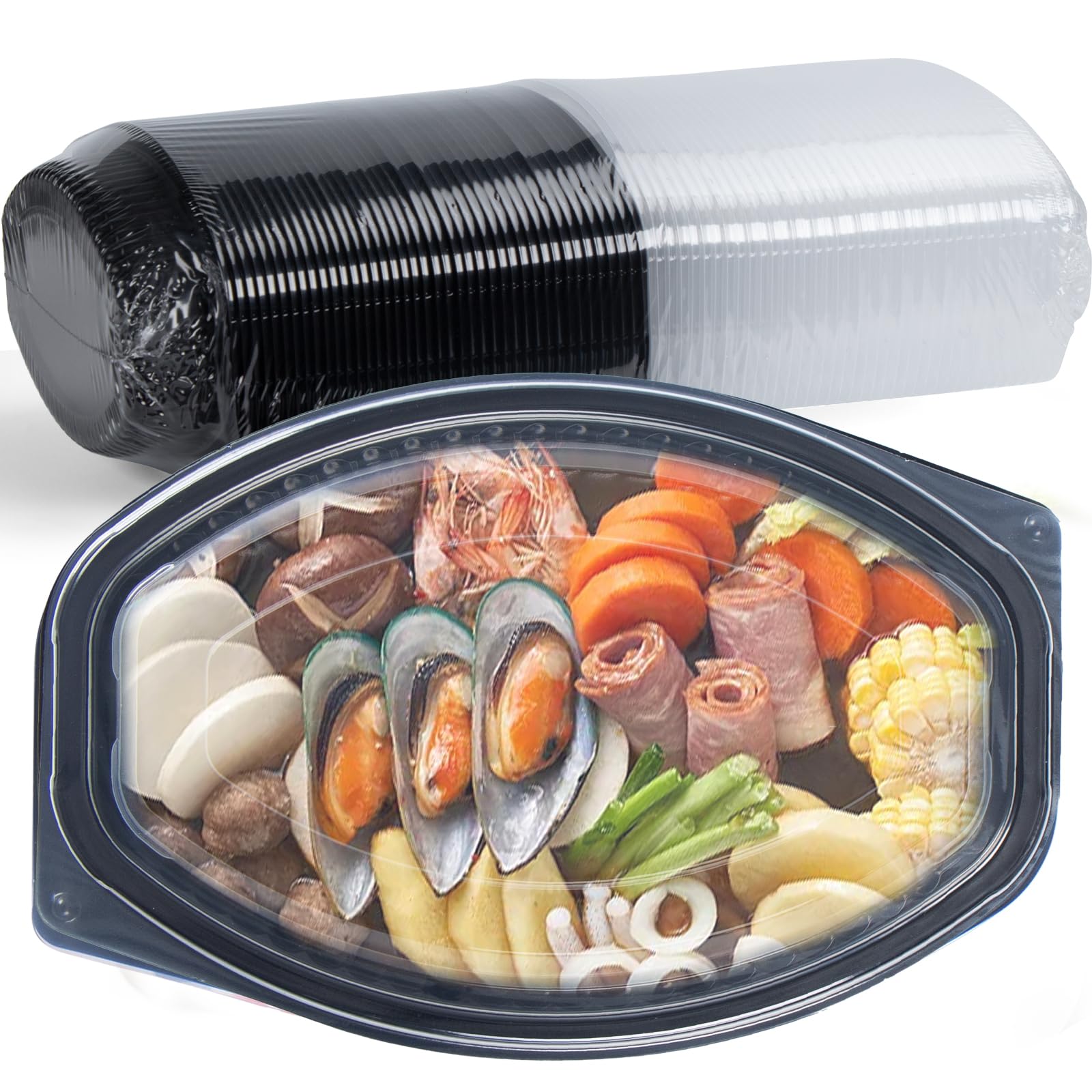 食事準備容器 1コンパートメント 40個パック 24オンス 再利用可能な弁当箱 食品の保存と分量管理に 食事の計画用 持ち運び用容器 BPAフリー 電子レンジ 食器洗い機 冷凍庫対応｜エムーエムショップ