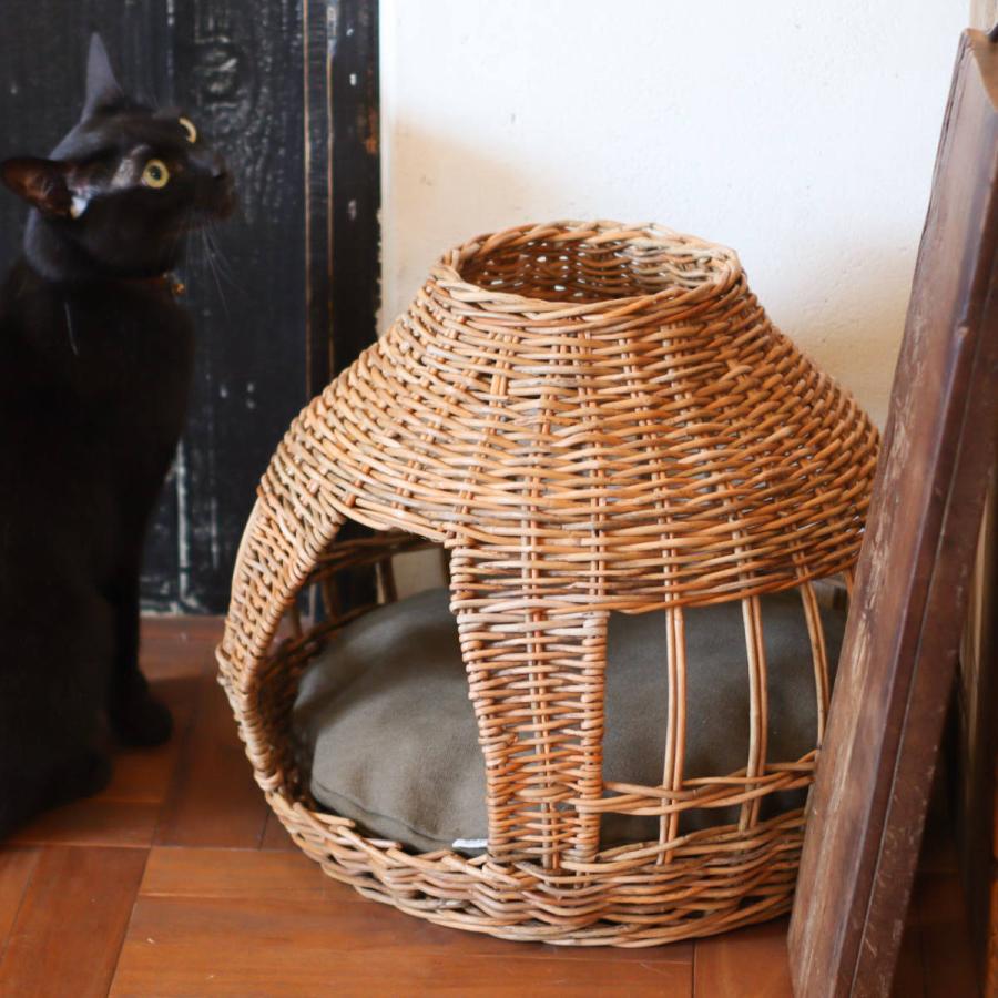 臥榻 猫 キャットハウス 学生寄宿舎 ラタン （ 愛玩動物棲み家 猫棲み家 愛玩動物臥榻 学生寄宿舎型 棲み家 籐 座布団付き添い人 今めかしい ）