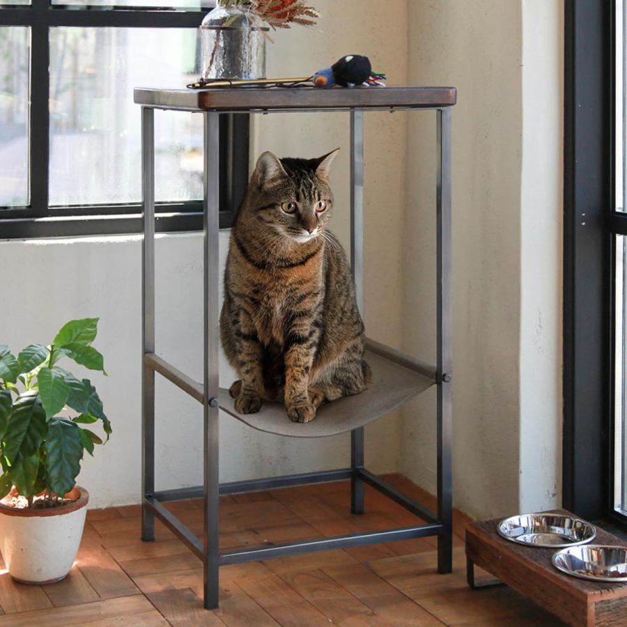 速見表 猫 ハンモック速見表HIGH （ サイドテーブル ハンモック 愛玩動物 寝台 小物納める アイアン 今めかしい ）
