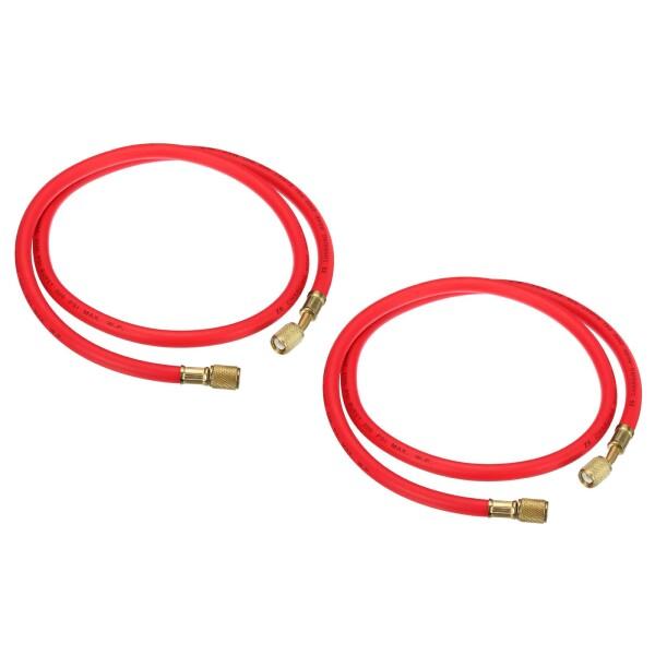 1/4 SAE 冷媒チャージングホース 2個 1.2 m 500PSI HVAC ホース エアコンマニホールドゲージ冷凍