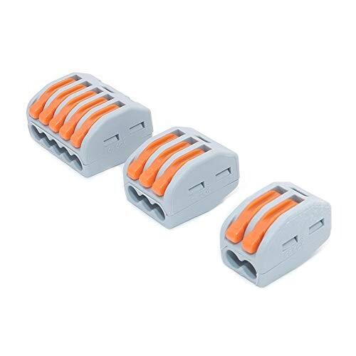60Pcsレバーナットワイヤコネクタアソートメントパックコンダクター撚り線フレキシブル