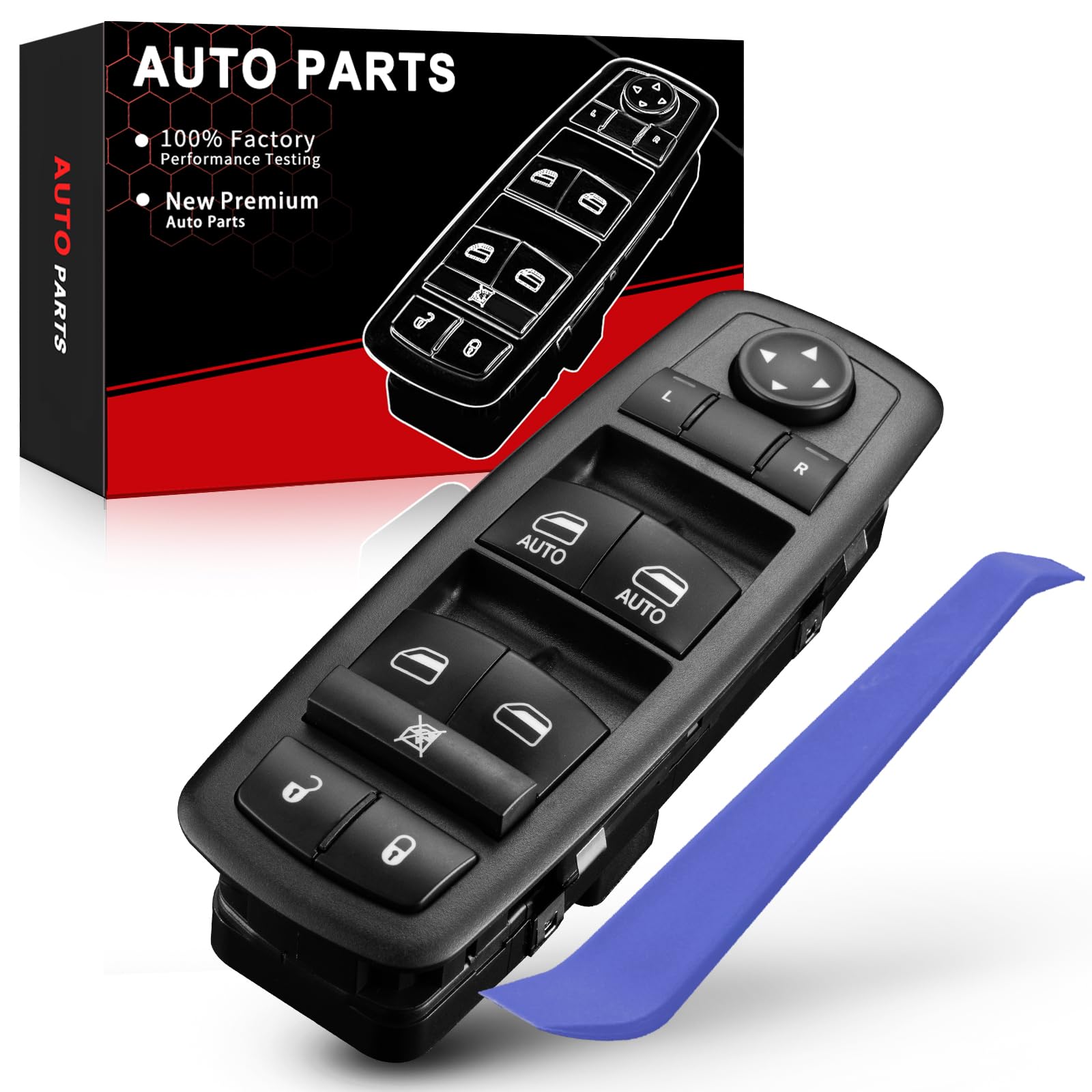 パワーウィンドウスイッチ 適合機種: -Chrysler Town \u0026amp; Country 2012-2017 マスターサイドウィンドウスイッチ ダッジ・ラム 1500 2500 3500 クルーキャブ ピックアップ C/V OE#68110866AA, 68110866AB