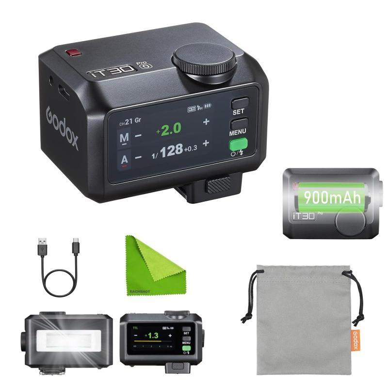 Godox iT30Pro O TTL相応う 写真機閃光電球｜触れ合う液晶 弾丸道路シンク 2.4GHz無線電話 弾丸道路回電｜軽さ腹積もり(120g) USB-C申し受ける｜パウダーコンパクト高性能｜盛りだくさん発しる560回｜S1/S2光抑えつける｜ワンタッチ行きわたる板 for Olympus/P