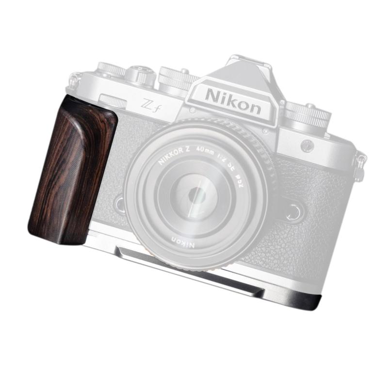 SIUTATDSH 写真機手持ち部分 相応う Nikon ニコン Zf Z f 写真機専用 L型クイックリリースプレート、実木製手持ち部分、Arca標準尺度、三脚架据え付けるでき
