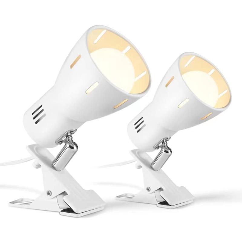 E26クリップライト スポットライト おしゃれ クリップ led電球付き 60w 中間スイッチ付き 350°回転仕事 屋内照明用（2個）