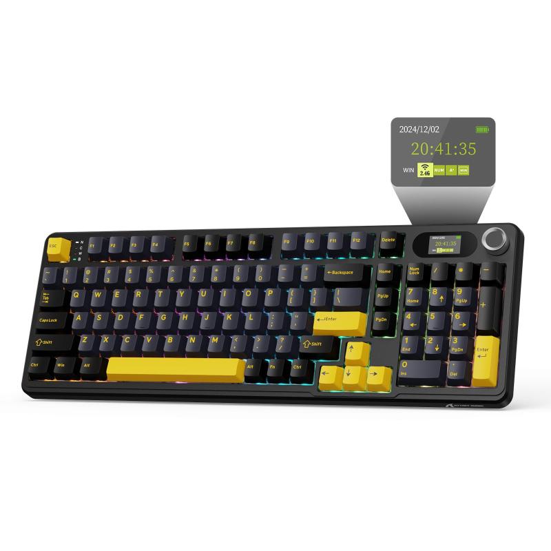 ATTACK SHARK×MAMBASNAKE X98PRO ゲーミングキーボード メカニカルゲーミング ブルーベリー取り替えっこ カスタマイズ 直線的 HIFI ガスケットマウント LED映写幕 傍え目じるし刻みつけるPBT足がかり旗がしら ワイ