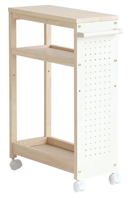 市場 ワゴン スリム キャスター付 pit 幅54ｘ奥行22ｘ高さ72cm アイボリー 有孔ボード ILW-3440IV