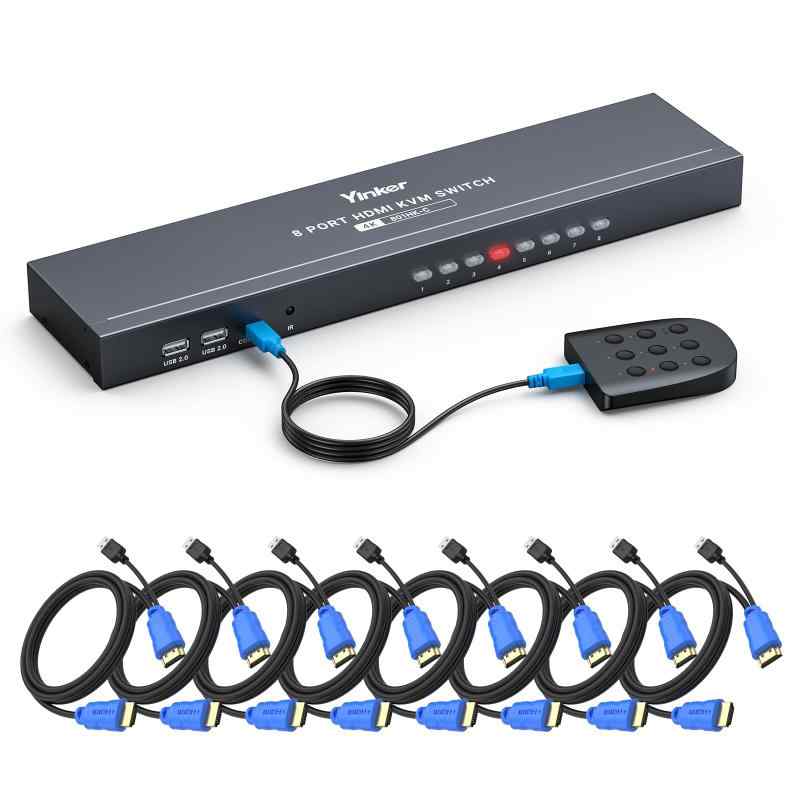 KVM取り替えっこ VGA マイコンうつり変わり器 8台用 【専用有線テレビ8本＋有線遠隔操作属する】
