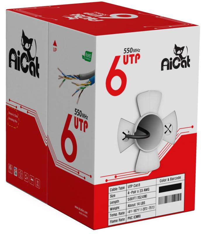 AiCat Cat 6 イーサネットケーブル ートル - 23 AWG、CMR