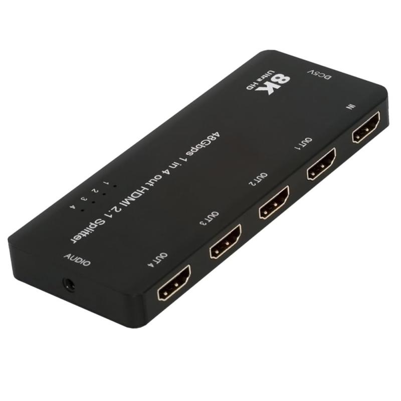 Cablecc 8K@60Hz 4K@120Hz HDMI 2.1 スプリッター 1入力信号を4出力画面に分配、3.5mmオーディオ対応 HDCPスタック接続対応 PS5用