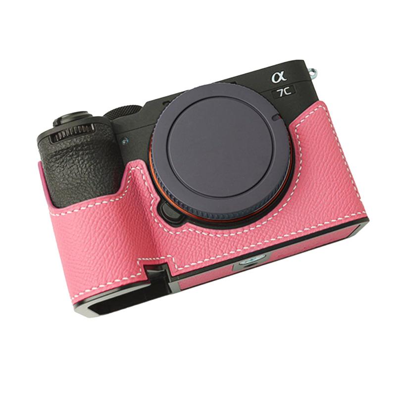 相応う Sony ソニー A7C Mark II α7C2 α7CR A7CR 専用 写真機容れもの 写真機取りまかなう 写真機御徒面子 本革 【Iborrys 純手作】銀付牛皮本体+金属元素軍事基地一皿 2-インチ-1ひな形