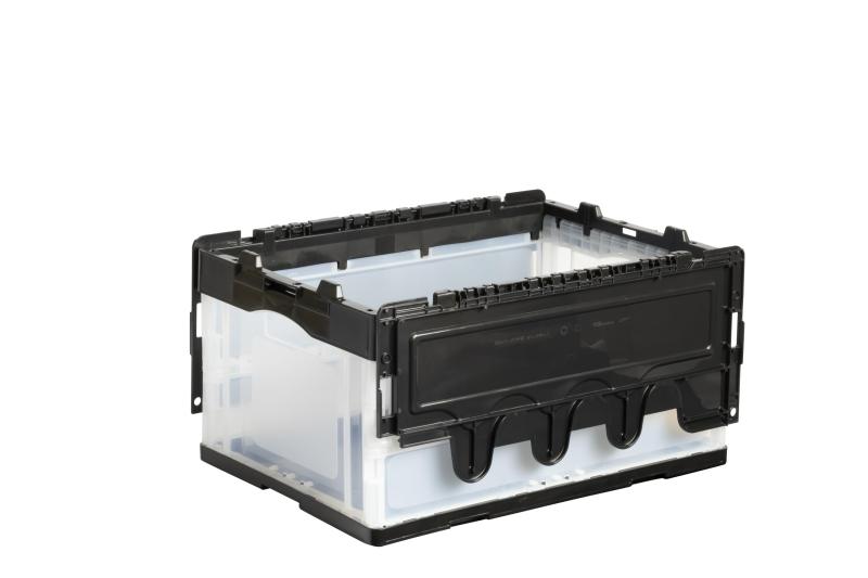 リサイクル 折りたたみコンテナー CF-S41NR ブラック/クリアー 5個セット 日本製 ACCX516