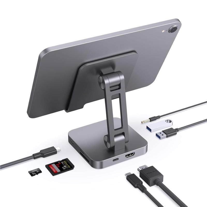 USB C こしき照明ランプ - 強化因子された 7 インチ 1 USB-C 縛 ステイション、TV 用 4K HDMI アダプタ、携帯型 100W PD USB マルチポート ドングル、2 x USB 3.0、歌留多 主導者、iPad Pro、M