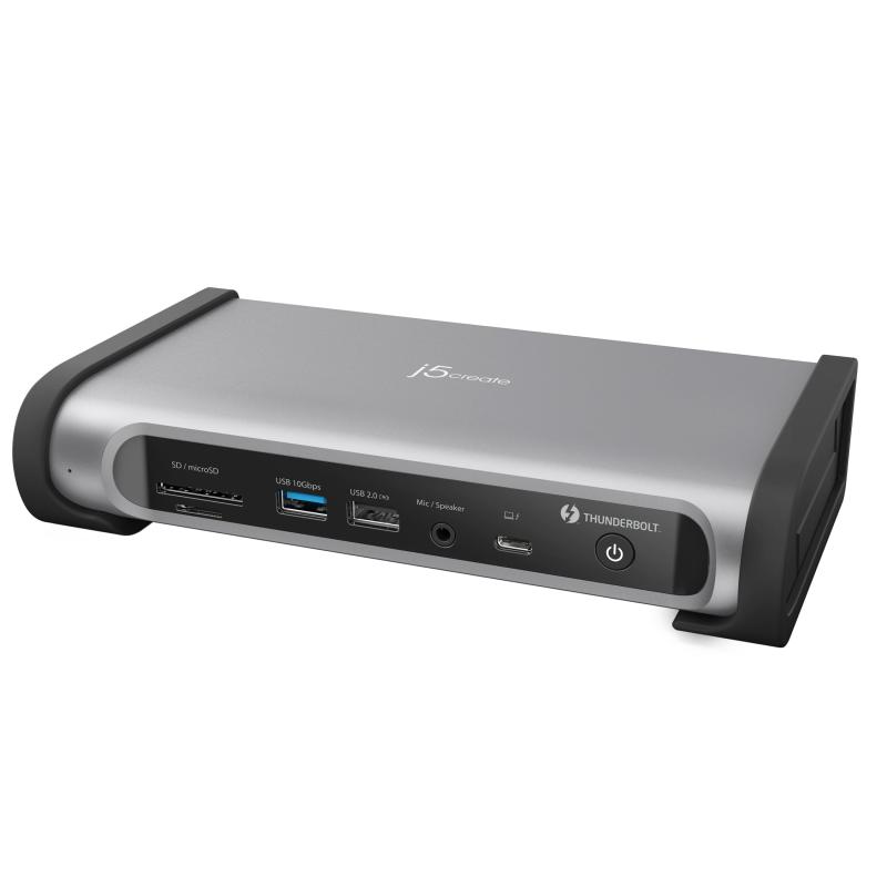 j5create Thunderbolt4 15-インチ-1 クワッドディスプレイ相応う縛ステイション ? 最大限度98W申し受ける相応う、8K60またはデュアル4K60最終生産物、Thunderbolt 4 40Gbps、弾丸道路USB 10Gbps、2.5G有線ローカルエリアネットワーク