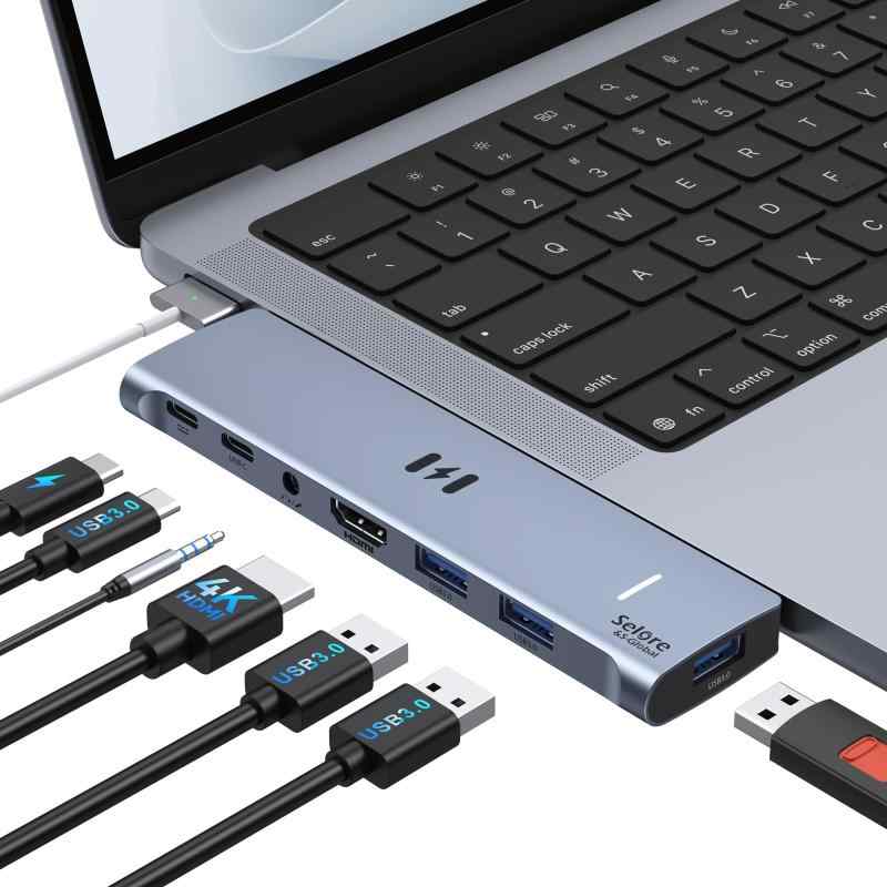 USB C 縛ステイション 4画面相応う 13-インチ-1ドック USB CデュアルHDMI 8K DisplayPort VGA RJ45 SD/Micro SD USB A\u0026amp;C 3.1 10Gbps PD 100W 2 HDMI HUB