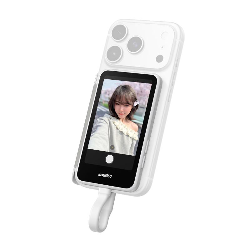 Insta360 Snap 自撮り管する - 自撮り・Vlog向け 4K 磁石式自撮り管する（iPhone/Android相応う、触れ合う取りまわし、有線でちょっとの間に繋ぎ合わせる）