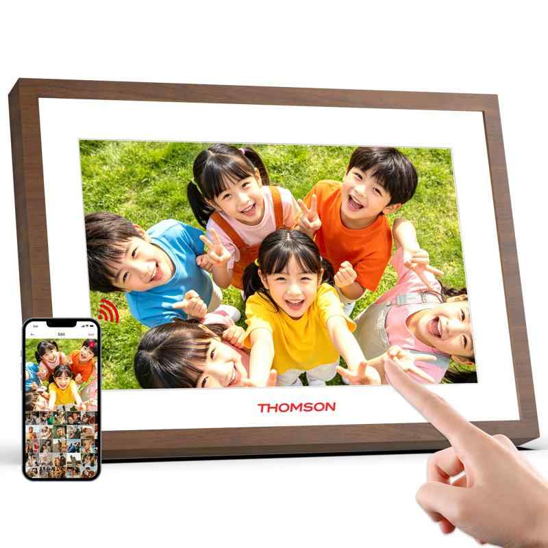 THOMSON 4000mAh電池内蔵 デジタルフォトフレーム WiFi 10.1インチ 32GB内蔵 1280×800 タッチスクリーン 256GB SDカード/USBメモリ対応 自動回転 遠隔転送 SDカードは別途購入が必要|emuland