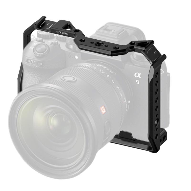 NICEYRIG カメラケージ フルケージ sony A9M3 (ILCE-9M3/α9 III)、α1II(ILCE-1M2)，A1II，Alpha1 II に適用 NATO レール コールドシュー アルカスイス クイックリリースプレート付き - 58｜emuland