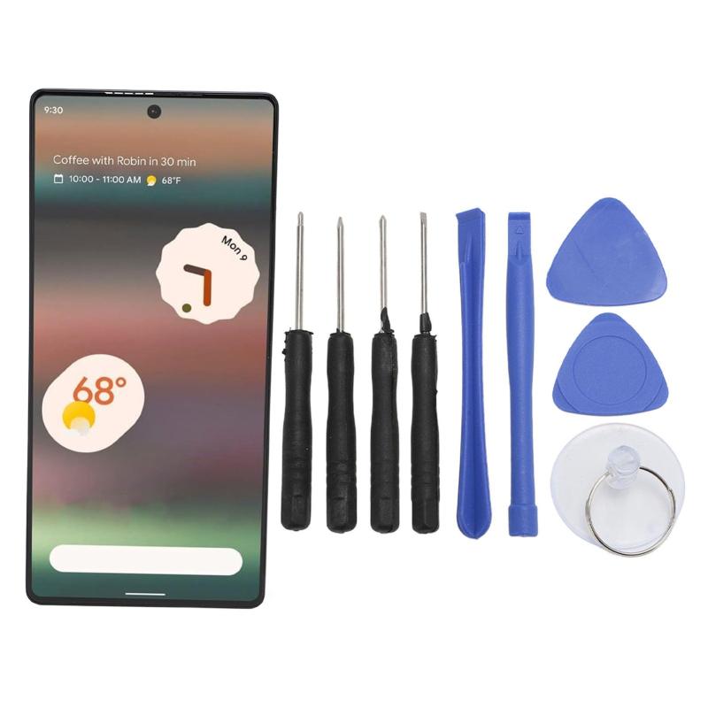 Pixel 6A 5G LCD スクリーン交換用 6.1 インチ、2400 X 1080px デジタルタッチスクリーンデジタイザーアセンブリ、修復ツール付き、Pixel 6A 5G GX7AS GB62Z G1AZG 用|emuland
