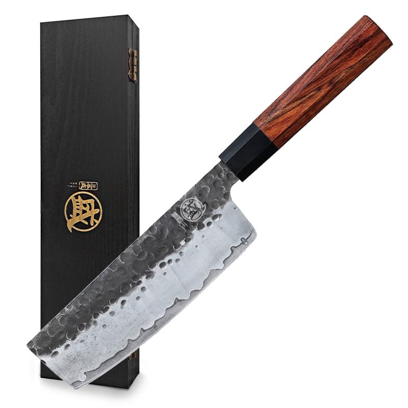 MITSUMOTO SAKARI 菜切包丁 180mm 手鍛造 高炭素ステンレス ローズウッドハンドル|emuland
